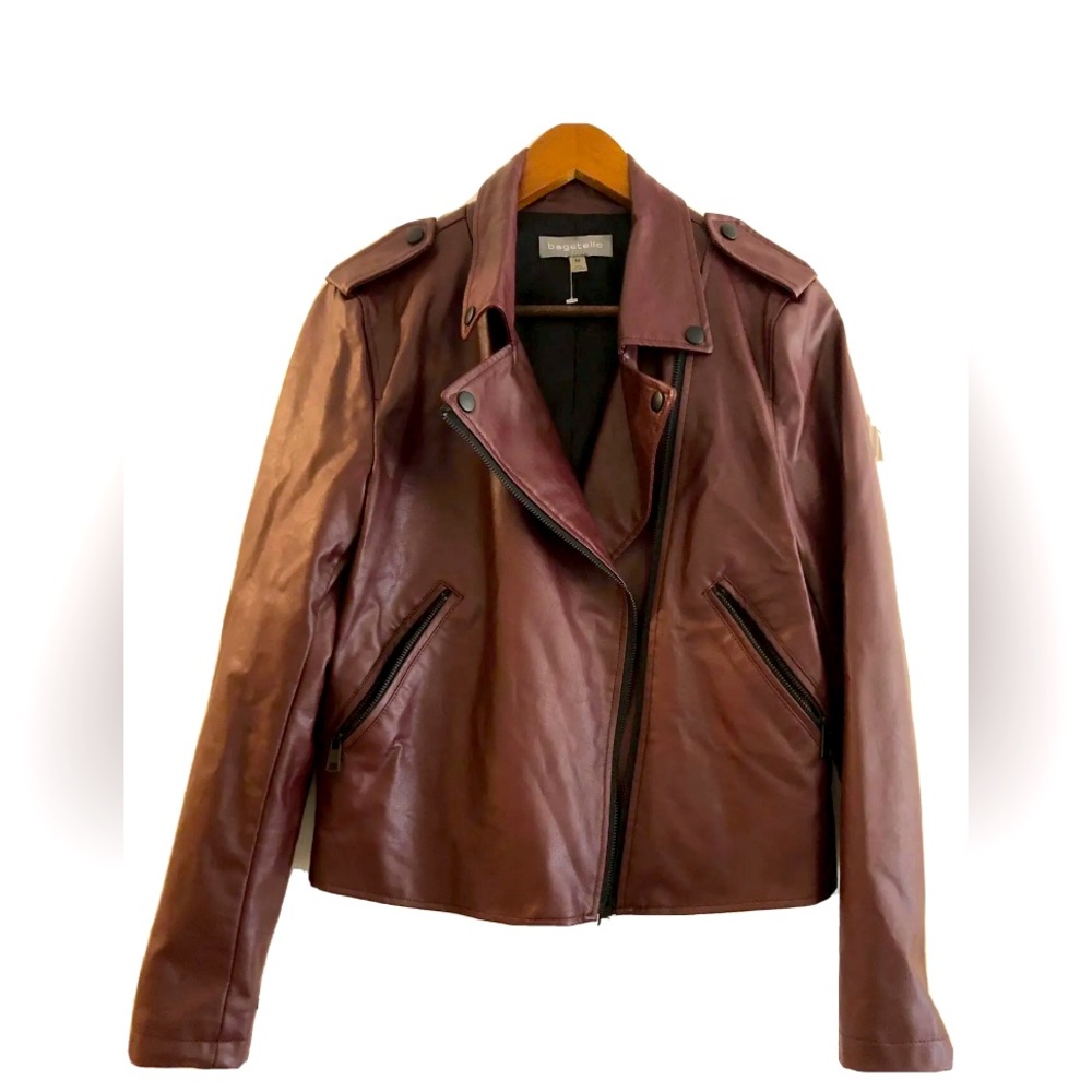 Bagatelle Collection Faux Leather Moto Jacket. Size M